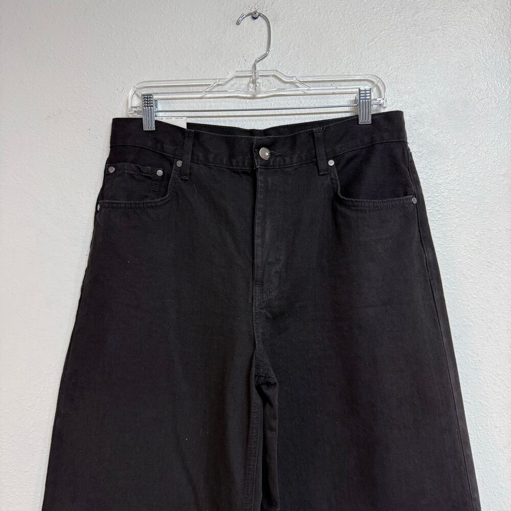 Zara Black Mid Rise Loose Fit Wide Leg Jeans Sz 8 NWT - Picture 3 of 10
